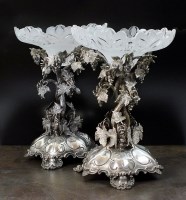 Lot 77 - A pair of Victorian silver plated table...