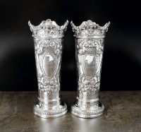 Lot 83 - A pair of Victorian silver vases, Charles...