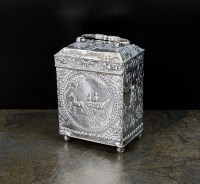 Lot 99 - An early 20th century Dutch silver tea caddy,...