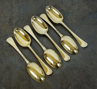 Lot 128 - A set of six George II silver gilt Hanoverian...