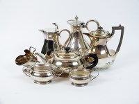 Lot 131 - A three piece silver tea service, Mappin &...