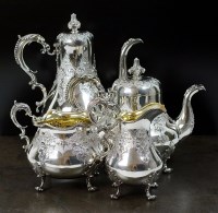 Lot 134 - A Victorian four piece silver tea and coffee...