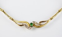 Lot 149 - An emerald and diamond necklace, designed as a...