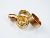 Lot 177 - Two 9ct gold plain polished wedding bands,...