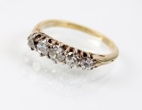 Lot 185 - A graduated five stone diamond ring, the five...