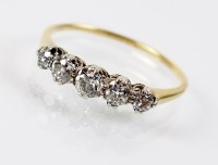 Lot 186 - A graduated five stone diamond ring, the five...