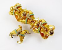 Lot 189 - A 19th century gold plated turquoise and seed...