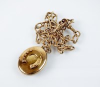 Lot 198 - A 9ct gold Albert chain, with attached two...