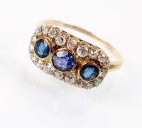 Lot 223 - A late 19th century diamond and sapphire...
