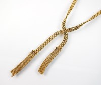 Lot 229 - A yellow metal decorative link necklace, with...