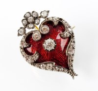 Lot 249 - An early 20th century red enamel and diamond...