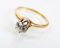 Lot 255 - A single stone diamond ring, the old cut...