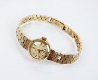 Lot 261 - A Lady's 9ct gold Omega Ladymatic bracelet...