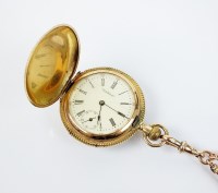 Lot 262 - A lady's Waltham fob watch, the white enamel...