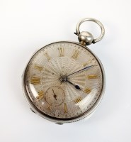 Lot 279 - A George IV silver cased open face fusee...