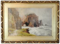 Lot 300 - Arthur Sucker (1857-1948) Padstow Cliffs,...
