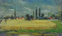 Lot 335 - Roger Allain (20th century) View of a rural...
