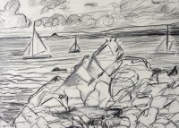 Lot 342 - Agnes E Drey (1890-1957) Sailing boats off the...
