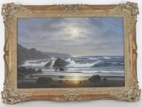 Lot 345 - Alan Dinsdale (B.1939) Moonlight over Cardigan...