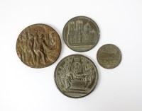 Lot 369 - Three 19th century white metal medals,...