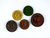 Lot 371 - A collection of five Victorian medallions,...