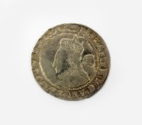 Lot 398 - Elizabeth I hammered sixpence, dated 1576,...