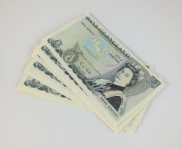 Lot 433 - British Banknotes; twenty £5 notes signed...