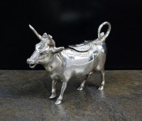 Lot 3 - A German silver cow creamer, naturalistically...
