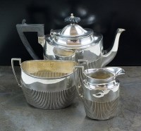 Lot 33 - An Edwardian three piece silver tea service,...