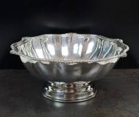 Lot 34 - A large Mexican silver bowl, of lobed circular...