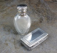 Lot 35 - A Victorian silver topped glass scent bottle,...