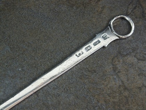 Lot 41 - A George III silver meat skewer, TEGS, London...