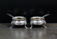 Lot 53 - A pair of George II silver salts, Dorothy...