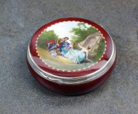Lot 71 - A continental silver and enamel box, import...