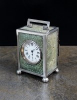 Lot 75 - A French shagreen and silver cased timepiece,...