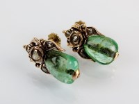 Lot 81 - A pair of 19th century emerald and diamond...