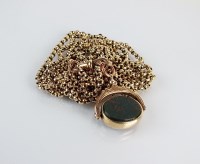 Lot 84 - A 9ct gold mounted bloodstone and carnelian...