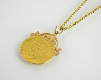 Lot 113 - A spade guinea pendant, dated 1799, with...