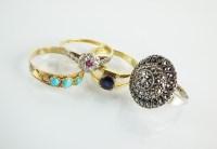 Lot 156 - An 18ct gold single stone sapphire ring,...