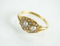 Lot 167 - A seed pearl entwined heart cluster ring, the...