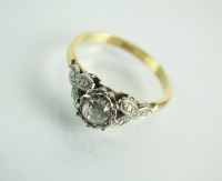 Lot 173 - A single stone old cut diamond ring, illusion...