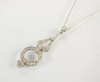 Lot 182 - An Art Deco diamond set necklace, designed as...