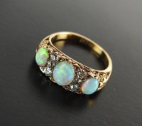 Lot 187 - A late 19th century opal and diamond cluster...