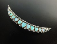 Lot 188 - A late 19th century opal and diamond crescent...