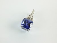 Lot 198 - An 18ct white gold tanzanite and diamond...