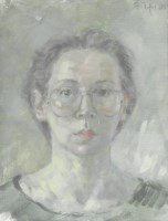 Lot 382 - Sheila Tiffin (B.1959) Self portrait, signed...