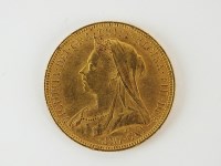 Lot 423 - A Victoria Old Head sovereign, dated 1894