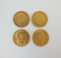 Lot 428 - Four Edward VII sovereigns, dated 1903, 1904...