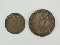 Lot 447 - A William and Mary half crown, dated 1689,...