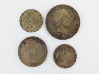 Lot 449 - Two George III shillings, dated 1787, ref...